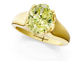 Yellow gold Fancy Yellow Oval  Solitaire Diamond Ring with Six-Prong Cathedral Setting_33