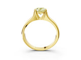 Yellow gold Fancy Yellow Oval  Solitaire Diamond Ring with Six-Prong Cathedral Setting_35