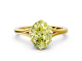 Yellow gold Fancy Yellow Oval  Solitaire Diamond Ring with Six-Prong Setting and Tapered Band_17
