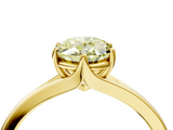 Yellow gold Fancy Yellow Oval  Solitaire Diamond Ring with Six-Prong Setting and Tapered Band_21