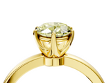 Yellow gold Fancy Yellow Oval  Solitaire Diamond Ring with Six-Prong Setting on a Classic Band_7