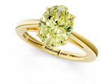 Yellow gold Fancy Yellow Oval  Solitaire Diamond Ring with Split Shank and Four-Prong Setting_13