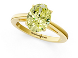 Yellow gold Fancy Yellow Oval  Solitaire Diamond Ring with Split Shank and Four-Prong Setting_20