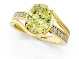 Yellow gold Fancy Yellow Oval  Solitaire Diamond Ring with Split Shank and Prong Setting_42