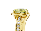 Yellow gold Fancy Yellow Oval  Solitaire Diamond Ring with Split Shank and Prong Setting_46