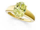 Yellow gold Fancy Yellow Oval  Solitaire Diamond Ring with Tapered Band and Four-Prong Setting_50
