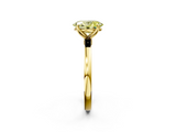 Yellow gold Fancy Yellow Oval  Solitaire Diamond Ring with Thin Band and Four-Prong Setting_5