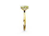 Yellow gold Fancy Yellow Oval  Solitaire Diamond Ring with a Classic Band and Four-Prong Setting 2
