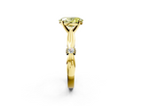 Yellow gold Fancy Yellow Oval  Solitaire Diamond Twisted Band with Four-Prong Setting_66