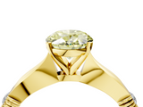 Yellow gold Fancy Yellow Oval  Solitaire Diamond Twisted Band with Four-Prong Setting_68