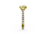 Yellow gold Fancy Yellow Oval  Solitaire Diamond with Pavé Band and Four-Prong Setting_65