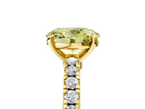 Yellow gold Fancy Yellow Oval  Solitaire Diamond with Pavé Band and Four-Prong Setting_68