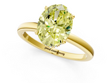 Yellow gold Fancy Yellow Oval  Solitaire Engagement Ring with Cathedral Band and Four-Prong Setting_22