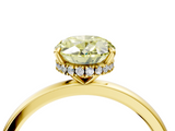 Yellow gold Fancy Yellow Oval  Solitaire Engagement Ring with Cathedral Band and Four-Prong Setting_25