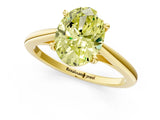 Yellow gold Fancy Yellow Oval  Solitaire Engagement Ring with Four-Prong Setting and Classic Band 2