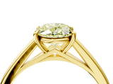 Yellow gold Fancy Yellow Oval  Solitaire Engagement Ring with Four-Prong Setting and Classic Band 5
