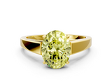 Yellow gold Fancy Yellow Oval  Solitaire Engagement Ring with Four-Prong Setting and Tapered Band_3