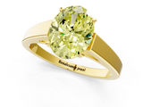 Yellow gold Fancy Yellow Oval  Solitaire Engagement Ring with Four-Prong Setting and Tapered Band_4
