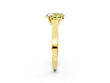 Yellow gold Fancy Yellow Oval  Solitaire Engagement Ring with Four-Prong Setting and Tapered Band_5