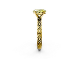 Yellow gold Fancy Yellow Oval  Solitaire Engagement Ring with Scrollwork Band and Four-Prong Setting_133