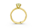 Yellow gold Fancy Yellow Oval  Solitaire Engagement Ring with Scrollwork Band and Four-Prong Setting_134