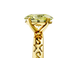 Yellow gold Fancy Yellow Oval  Solitaire Engagement Ring with Scrollwork Band and Four-Prong Setting_136