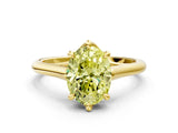 Yellow gold Fancy Yellow Oval  Solitaire Engagement Ring with Six-Prong Setting and Classic Band 1