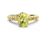 Yellow gold Fancy Yellow Oval  Solitaire Floral Milgrain Engagement Ring_31