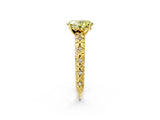 Yellow gold Fancy Yellow Oval  Solitaire Floral Milgrain Engagement Ring_33