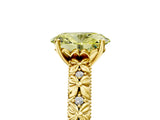 Yellow gold Fancy Yellow Oval  Solitaire Floral Milgrain Engagement Ring_36