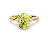 Yellow gold Fancy Yellow Oval  Solitaire Heart Prong Engagement Ring with Tapered Band_55