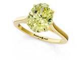 Yellow gold Fancy Yellow Oval  Solitaire Heart Prong Engagement Ring with Tapered Band_56