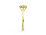 Yellow gold Fancy Yellow Oval  Solitaire Heart Prong Engagement Ring with Tapered Band_57