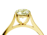 Yellow gold Fancy Yellow Oval  Solitaire Heart Prong Engagement Ring with Tapered Band_59