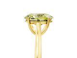 Yellow gold Fancy Yellow Oval  Solitaire Heart Prong Engagement Ring with Tapered Band_60