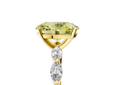 Yellow gold Fancy Yellow Oval  Solitaire Marquise Side Stone Prong Setting Ring_49