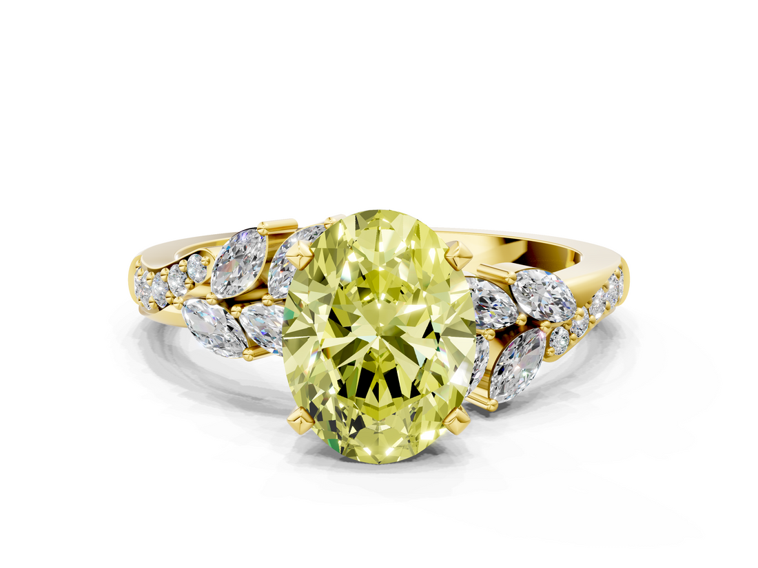 Yellow gold Fancy Yellow Oval  Solitaire Marquise Twist Band with Six-Prong Setting_64