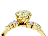 Yellow gold Fancy Yellow Oval  Solitaire Marquise Twist Band with Six-Prong Setting_68