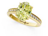Yellow gold Fancy Yellow Oval  Solitaire Pavé Band Prong Setting Ring_21