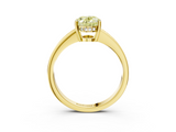Yellow gold Fancy Yellow Oval  Solitaire Pavé Band Prong Setting Ring_23