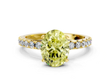 Yellow gold Fancy Yellow Oval  Solitaire Pavé Band with Four-Prong Setting_155