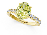 Yellow gold Fancy Yellow Oval  Solitaire Pavé Band with Four-Prong Setting_156