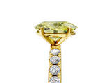 Yellow gold Fancy Yellow Oval  Solitaire Pavé Band with Four-Prong Setting_160