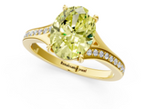 Yellow gold Fancy Yellow Oval  Solitaire Pavé Band with Four-Prong Setting_46