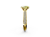 Yellow gold Fancy Yellow Oval  Solitaire Pavé Diamond Engagement Ring with Four-Prong Setting_135