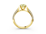 Yellow gold Fancy Yellow Oval  Solitaire Pavé Diamond Engagement Ring with Four-Prong Setting_136