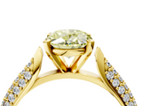 Yellow gold Fancy Yellow Oval  Solitaire Pavé Diamond Engagement Ring with Four-Prong Setting_137