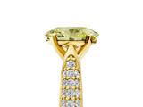 Yellow gold Fancy Yellow Oval  Solitaire Pavé Diamond Engagement Ring with Four-Prong Setting_138