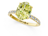 Yellow gold Fancy Yellow Oval  Solitaire Pavé Diamond Engagement Ring with Four-Prong Setting_40
