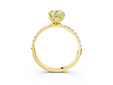 Yellow gold Fancy Yellow Oval  Solitaire Pavé Diamond Engagement Ring with Four-Prong Setting_42